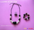 GARAGANTILA, PULSERA Y PENDIENTES  EN TAGUA Y ASAY